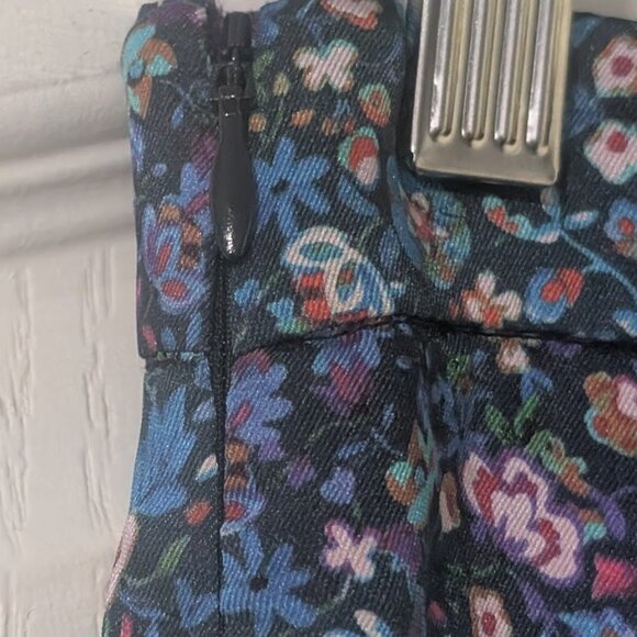 Sandro | Donelo Satin Floral Print Flare Pants In Purple/Blue - Picture 14 of 16